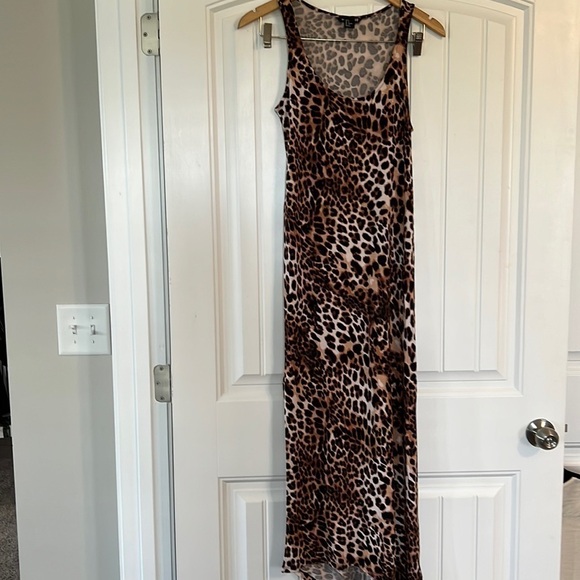 H&M Viscose Leopard Cheetah Sleeveless Tank Maxi Dress Small - Picture 2 of 7